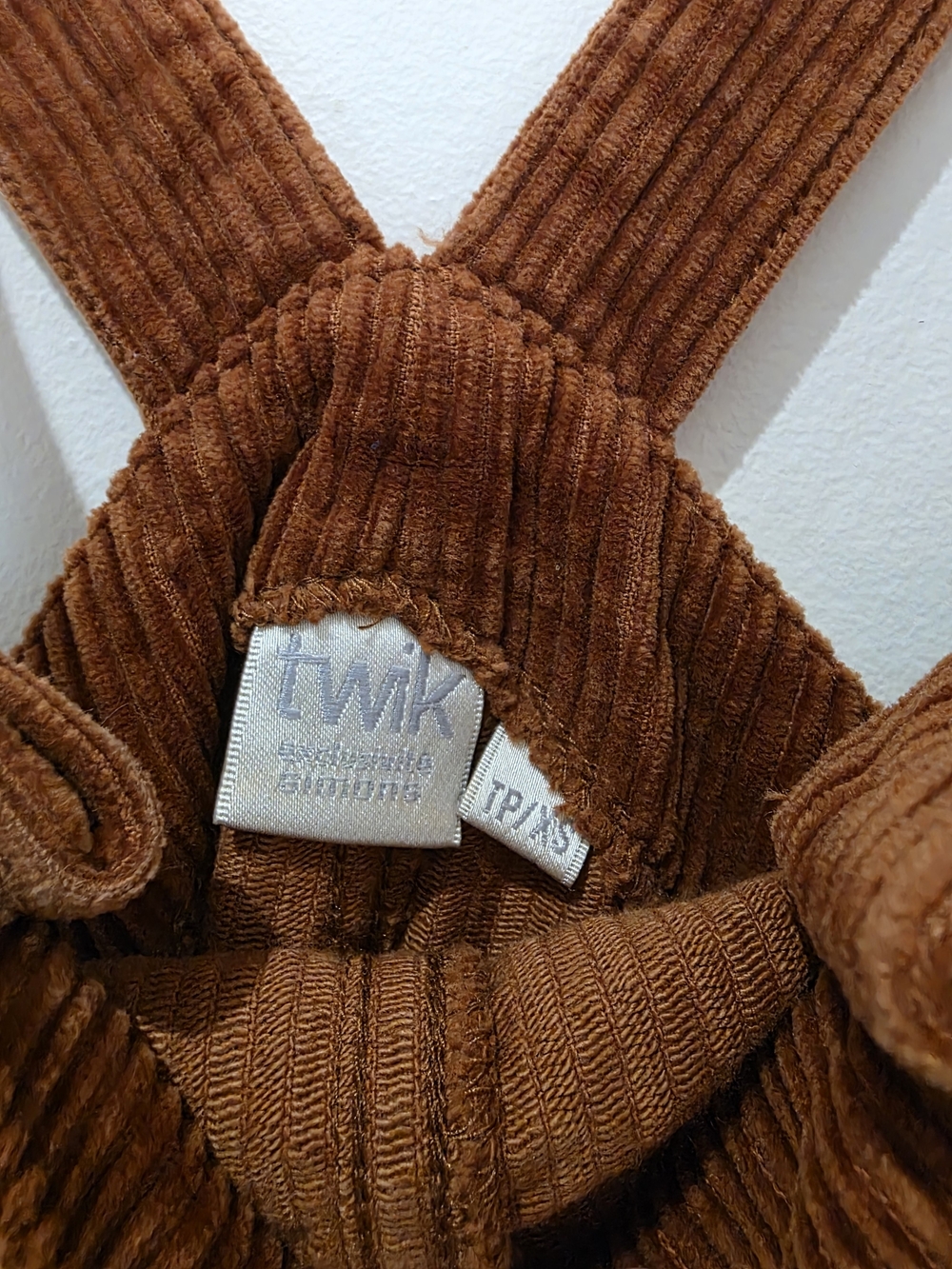 twik Rust Brown Ribbed Strap Overalls - Picture 3 of 3